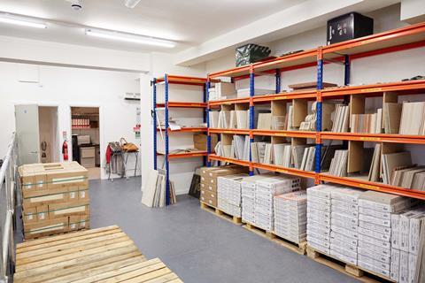 The hybrid store has a 300 sq ft warehouse attached to it